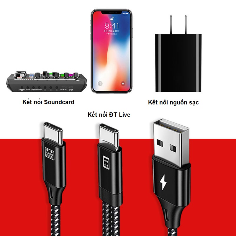 Cáp Livestream cổng OTG đầu Type C-Type C